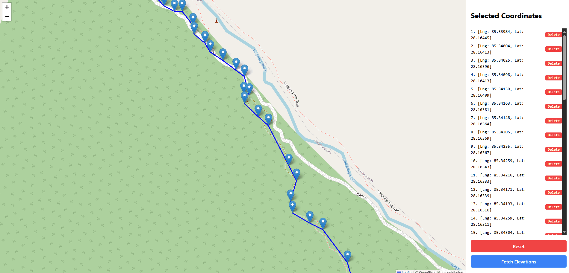 Trail Editor Screenshot